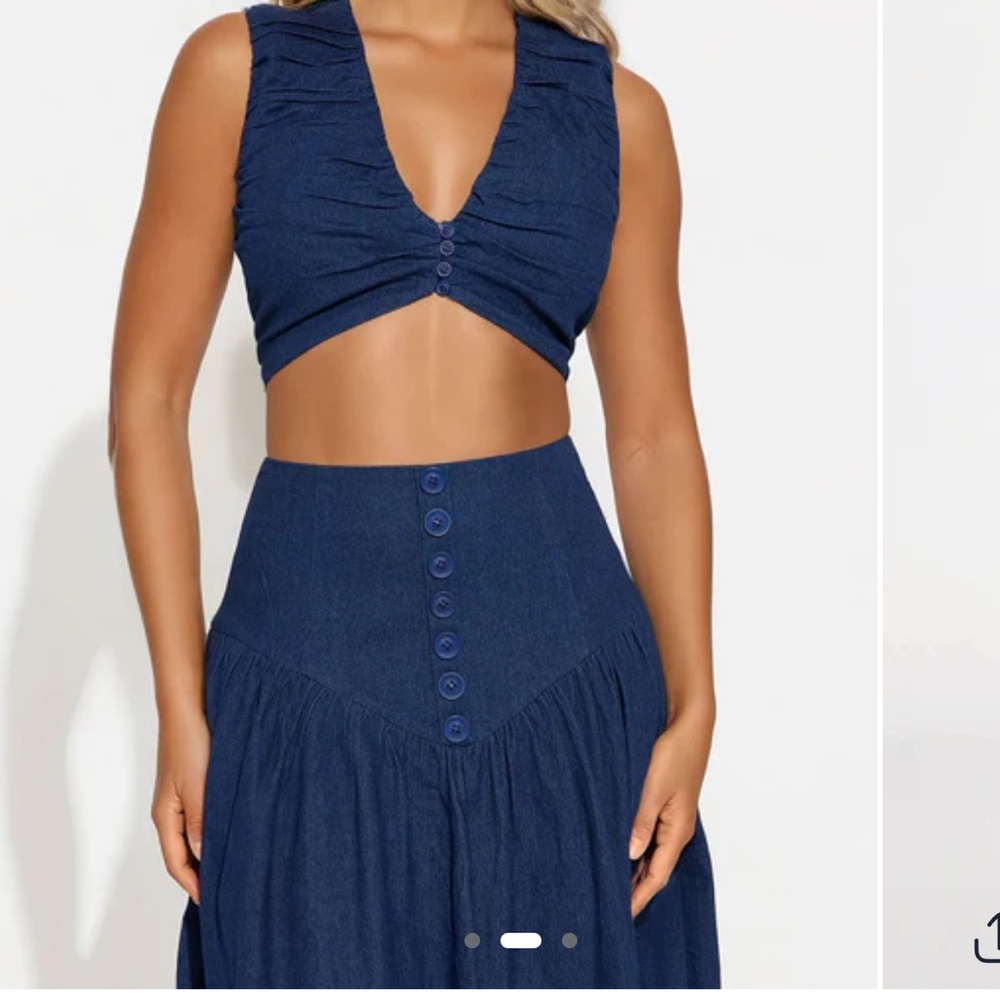 Fashion Nova Navy Blue Two-Piece Set